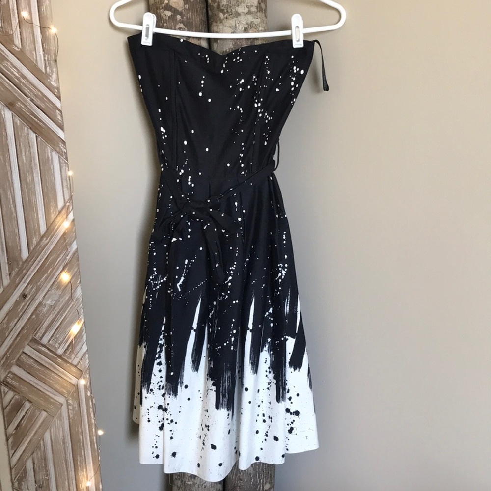Strapless painted dress
